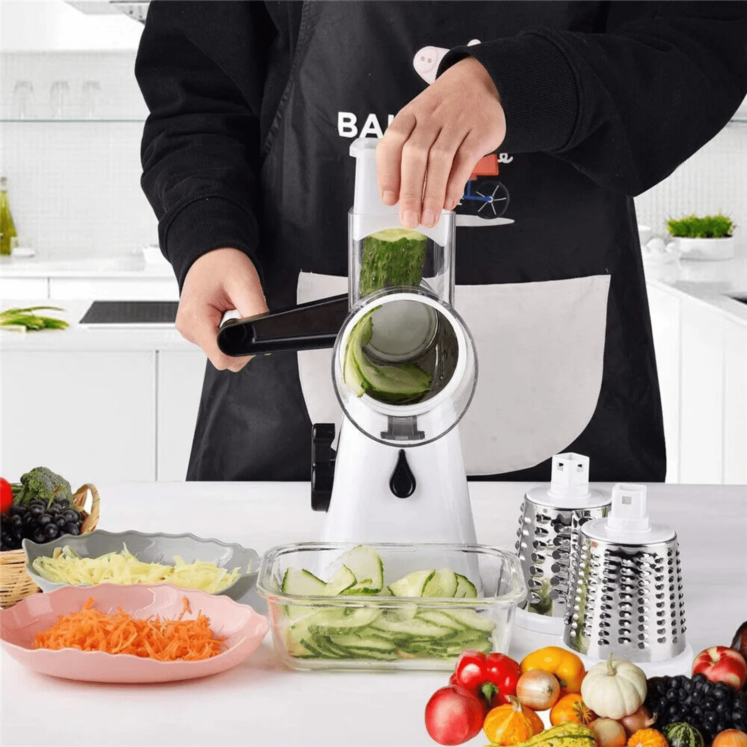 TABLE TOP DRUM GRATER VEGETABLE CUTTER